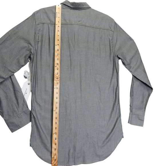 Long Sleeve Button Down Shirt Size M Mens Modern Amusement PacSun Gray - Picture 3 of 11